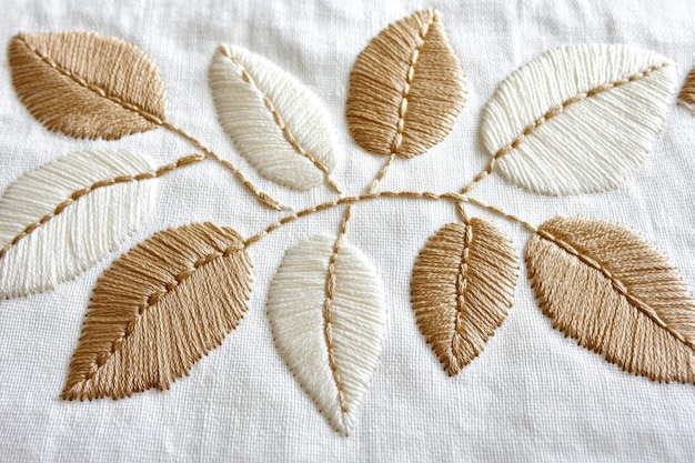 detail vyšívaného motívu na látke